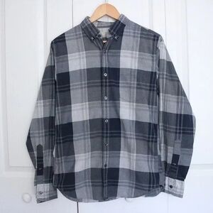 J.Crew Navy Grey Plaid Button Down Long Sleeve Shirt
